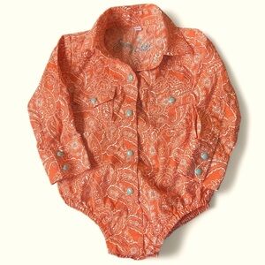 Sherry Cervi by Resistol western onesie with turquoise snaps size 6 months